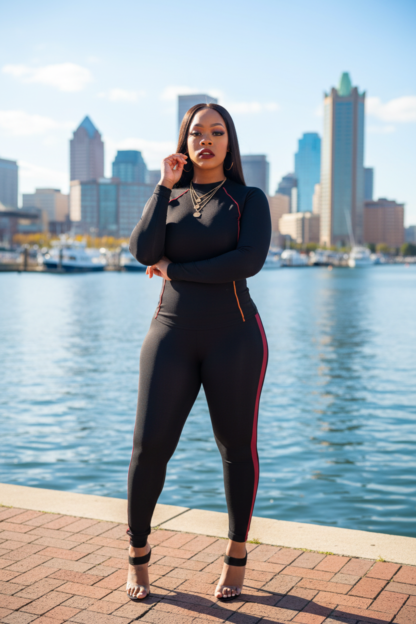 Athleisure Long Sleeve Pants Set - Baltimore Harbor