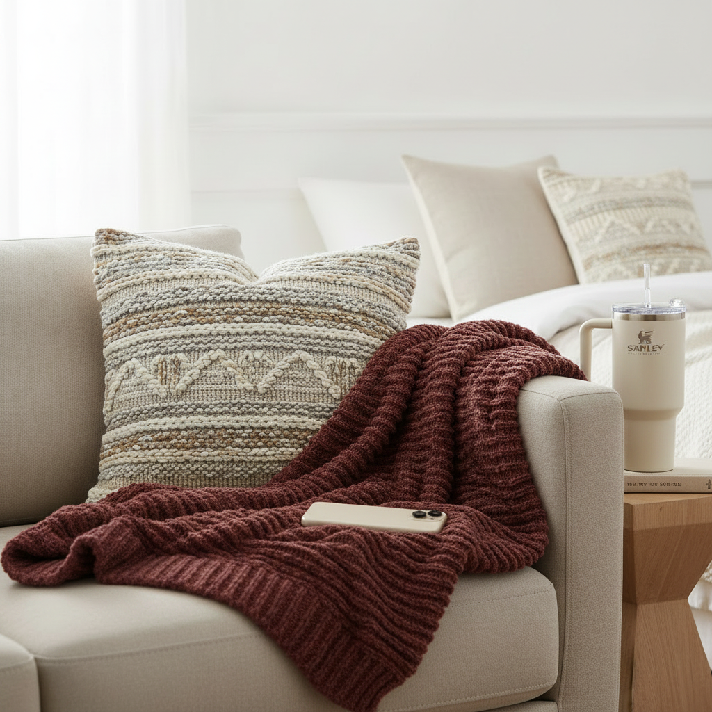 Cozy Throw Pillow - Couch Vibe