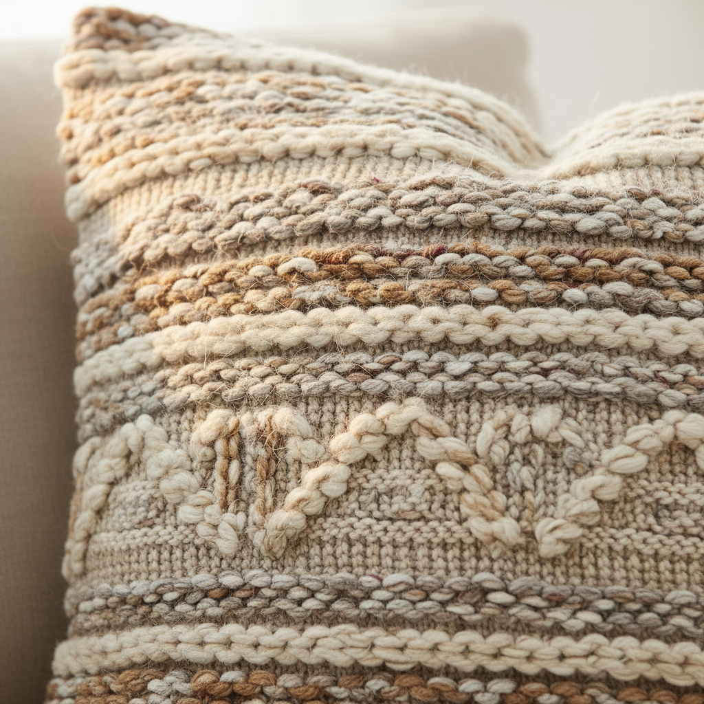 Cozy Throw Pillow - Texture Close Up